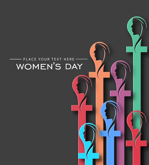 Womens day greeting card design.