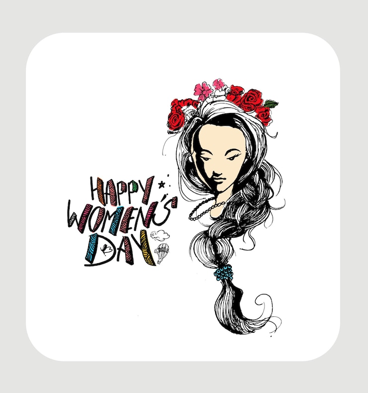 Free Vector womens day greeting card design.