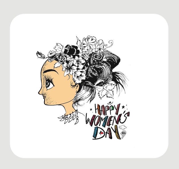 Free vector womens day greeting card design.