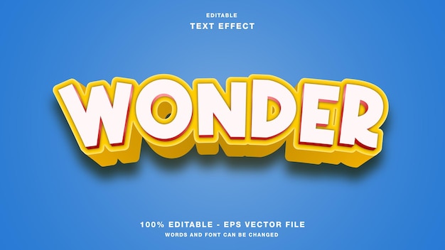 Wonder 3d style editable text effect