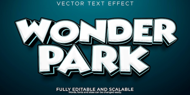 Wonder park cartoon text effect editable comic and funny text style