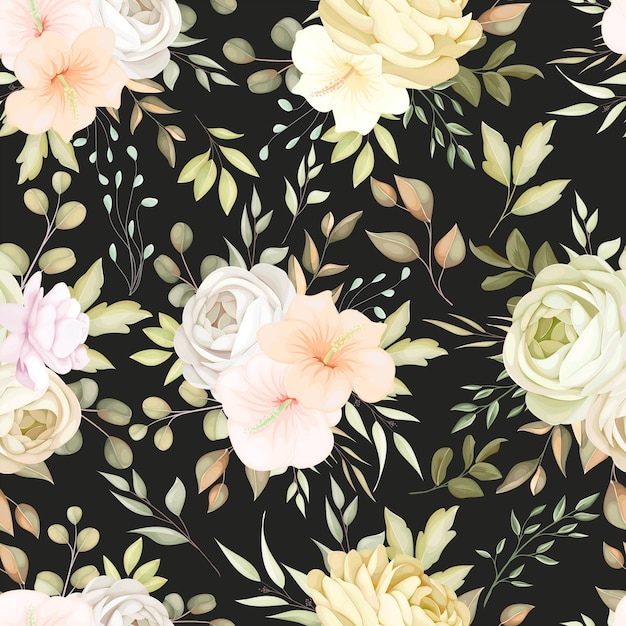 wonderful autumn fall floral seamless pattern