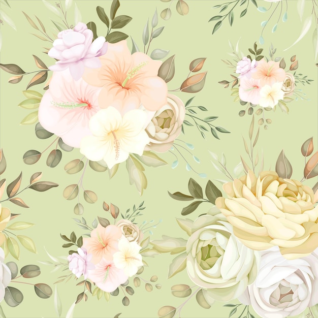 wonderful autumn fall floral seamless pattern