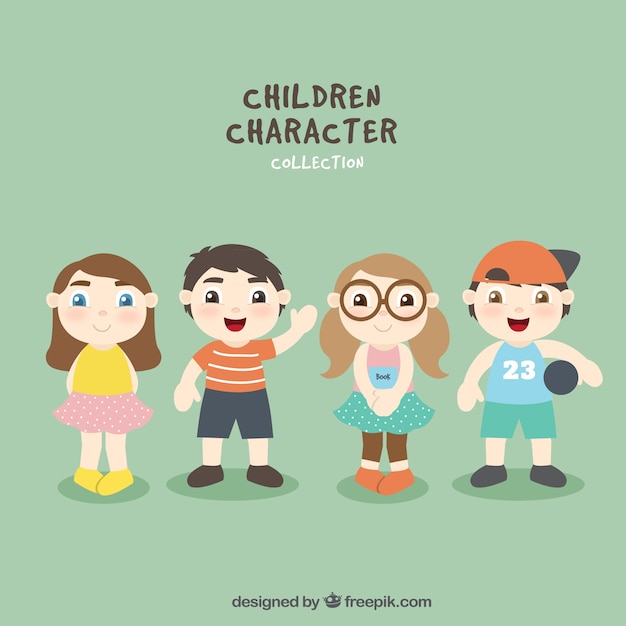 Free vector wonderful pack of smiling kids