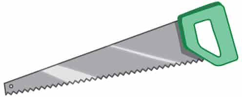 Бесплатное векторное изображение Деревянная ножовка в мультяшном стиле