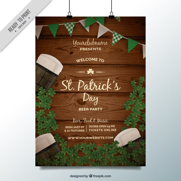 Wood st patrick day poster