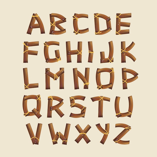 Free vector wood text effect design