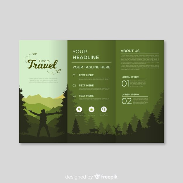 Wood travel trifold brochure