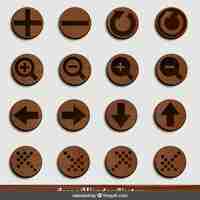 Free vector wooden arrows and zoom icons