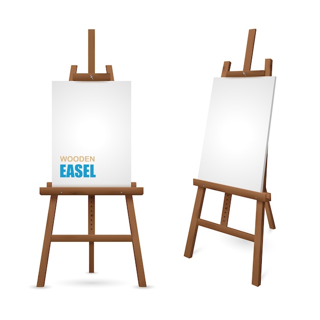 Free vector wooden artist easel