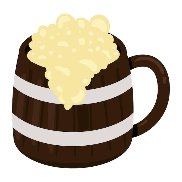 Free vector wooden beer mug