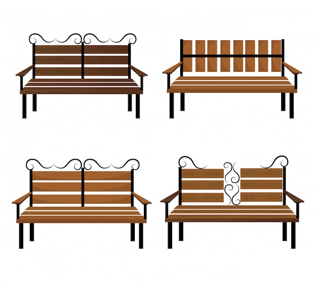 Wooden bench design.