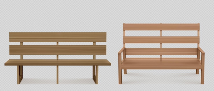 Free Vector wooden bench for park or backyard decoration