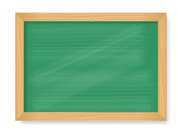 Wooden Blackboard Isolated on White Background: Teacher Board for Classrooms