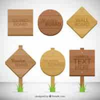 Free vector wooden board signals