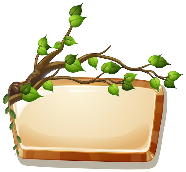 Free vector wooden board with tree branch