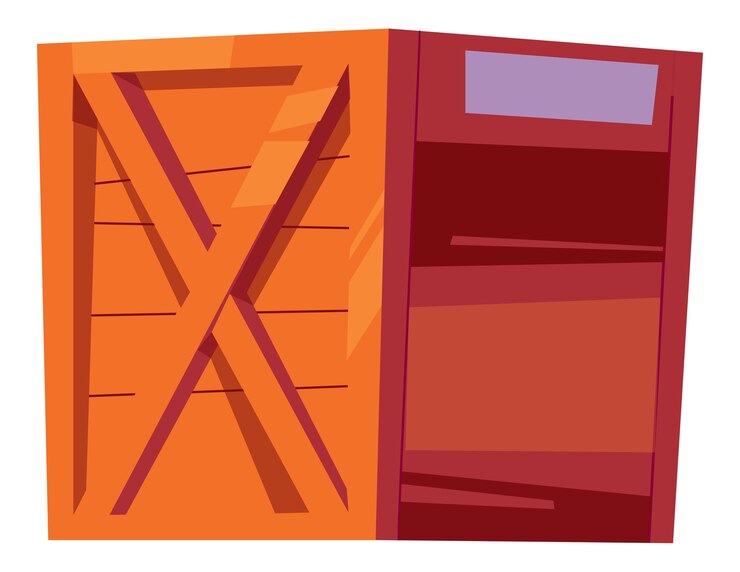 Free Vector wooden box for bottles with alcoholic beverages, packaging for storage and delivery of drinks cartoon illustration