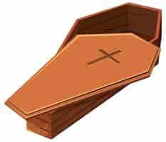 Free vector wooden coffin with cross symbol