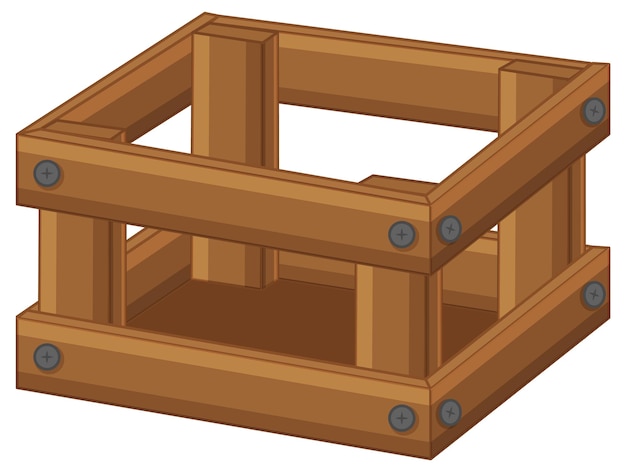 흰색 바탕에 나무 상자