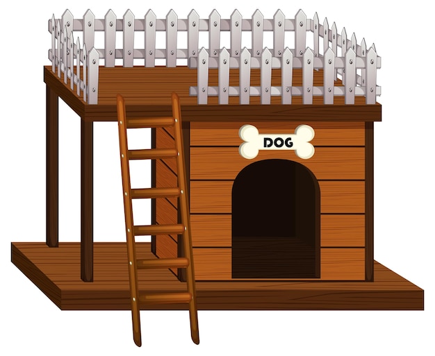 Free vector wooden doghouse with ladder