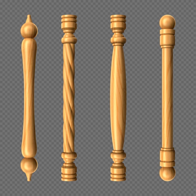 Деревянные дверные ручки, колонны и витые ручки барной формы