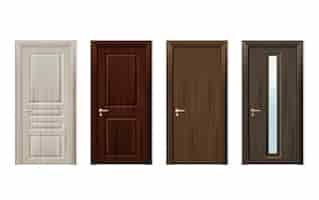 Free vector wooden doors design icon set