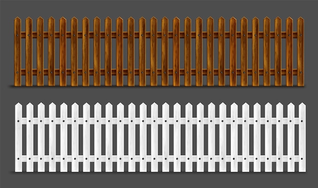 Wooden fence palisade stockade or balustrade