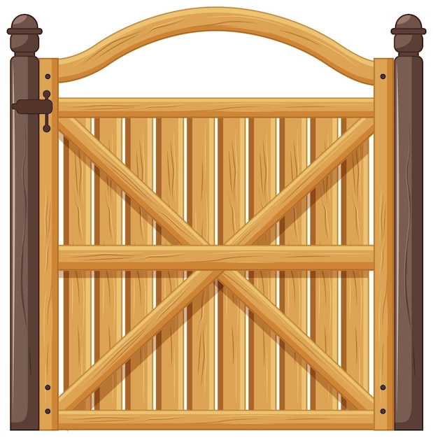 Free vector wooden fence on white background