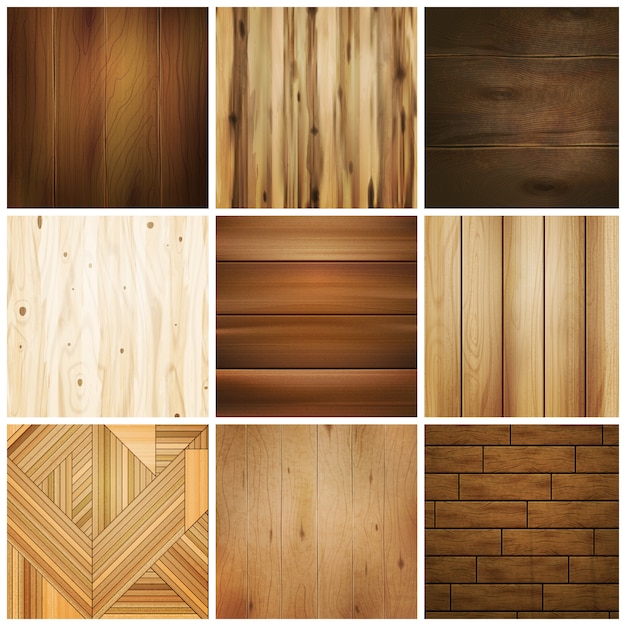 Free vector wooden floor tile set