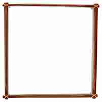 Free vector wooden frame square isolated on white