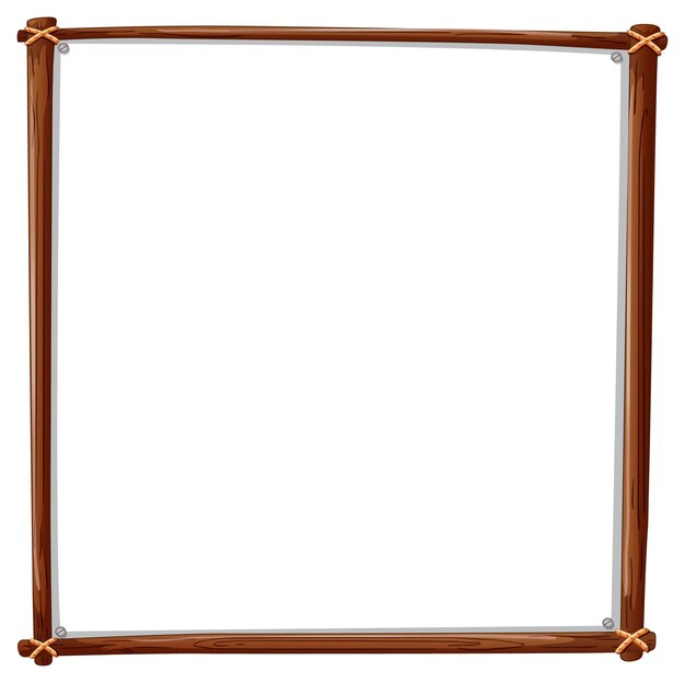 Wooden frame square isolated on white