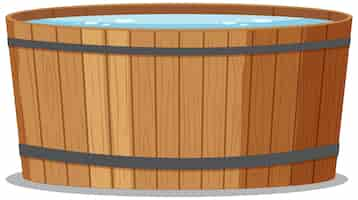 Free vector wooden hot tub spa