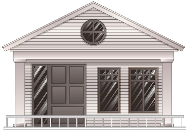 Free vector wooden house in grayscale