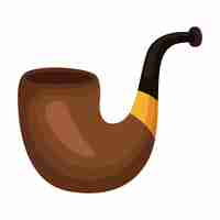 Free vector wooden pipe smoke accessory icon