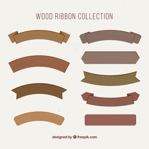 Wooden Ribbons – Free Vector Templates Download