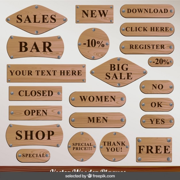 Wooden shop plaques