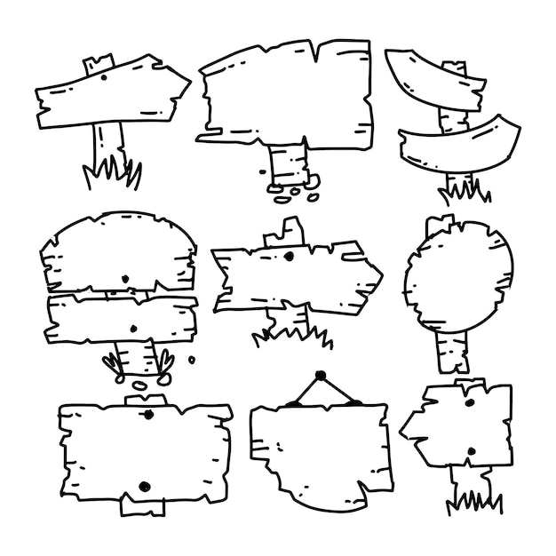 Vettore gratuito segni di vettore con trama di legno
