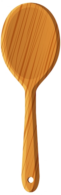 Free vector wooden spoon on white