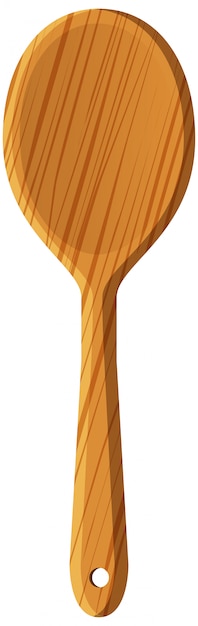 Wooden spoon on white 