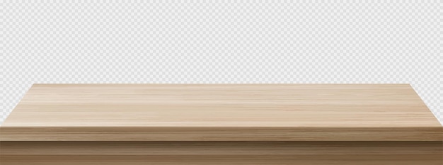 Деревянный стол в перспективе, вид на деревянную верхнюю поверхность
