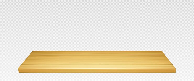 Free Vector wooden table top or shelf realistic vector mockup