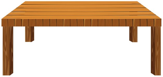 白い背景の上の木製のテーブル
