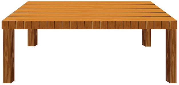 Деревянный стол на белом фоне