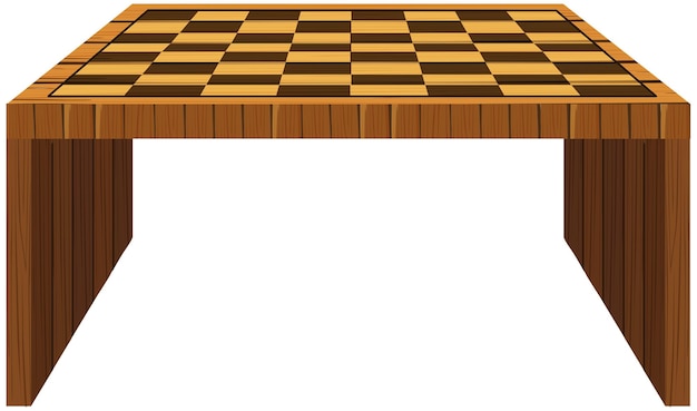 Wooden table with checker pattern on top