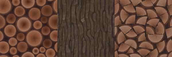 Free vector wooden textures seamless patterns for game design