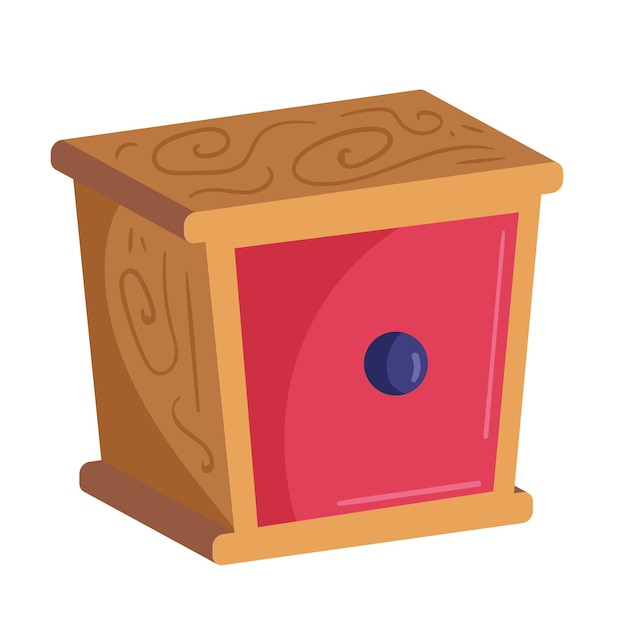 Free vector wooden toy box