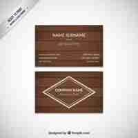 Free vector wooden visit card