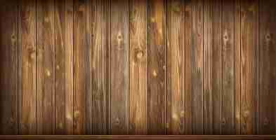 Free vector wooden wall and floor with aged surface, realistic