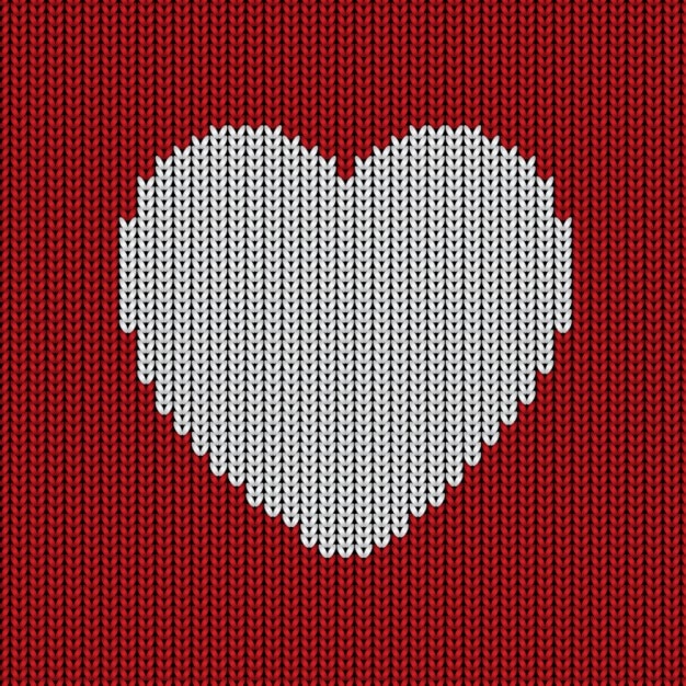 Free vector woolen background with a heart