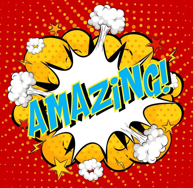 Word Amazing on comic cloud explosion